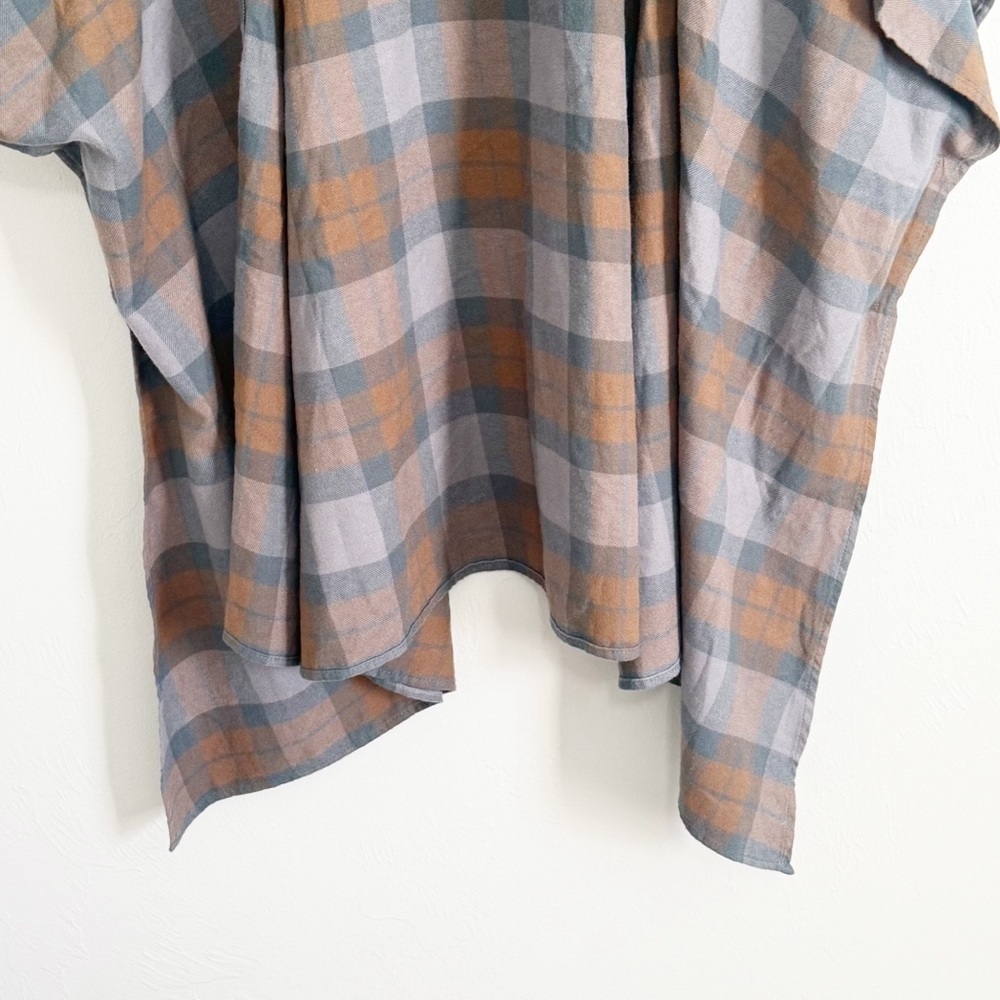 TORRID X OUTLANDER Women’s Brown Multi Tartan Dolman Kimono Plaid Flannel Sz 1X - Picture 4 of 8